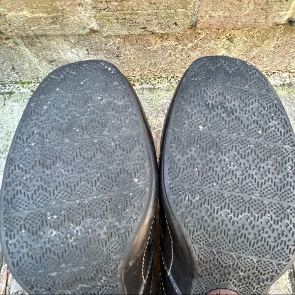 Clarks Artisan black leather woven mules clogs heel 7.5 - Picture 5 of 6